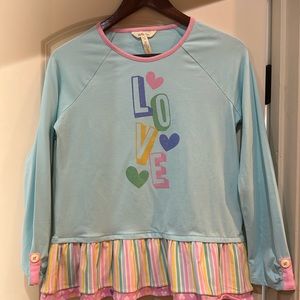 MJ peplum top with Love